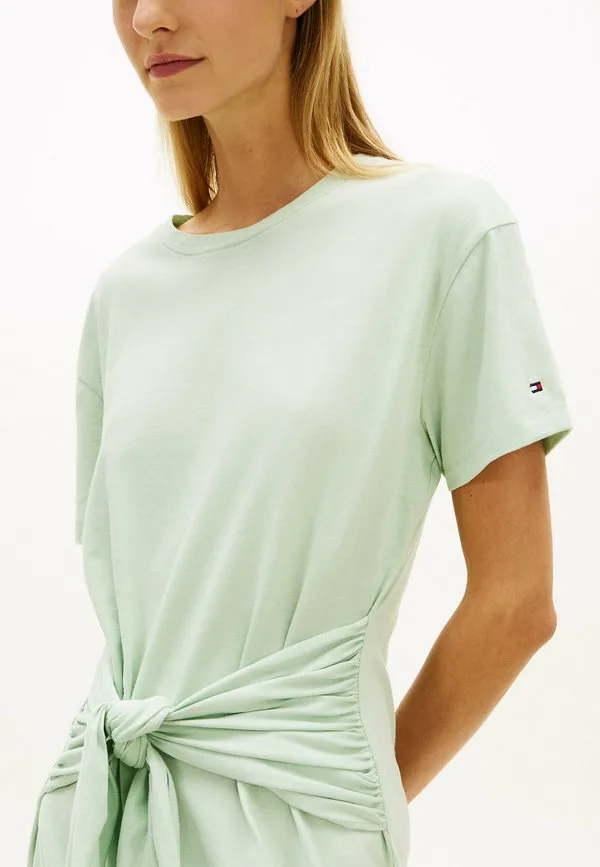 Трикотажное платье миди с текстурированным узлом Tommy Hilfiger, Gentle Jade — фото 3