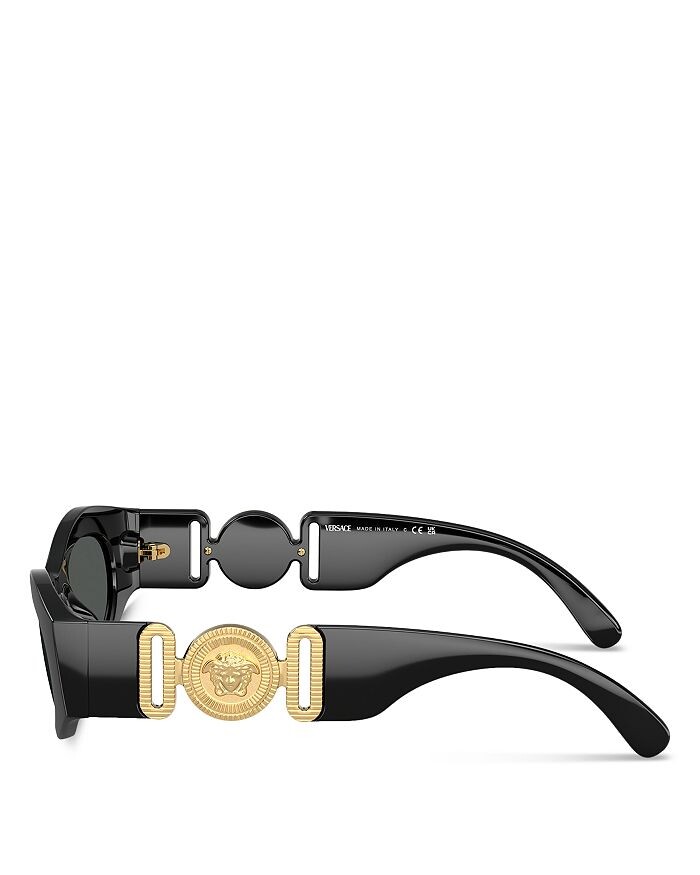 Versace Овальные солнцезащитные очки Medusa Biggie, 51 мм, черный — фото 4