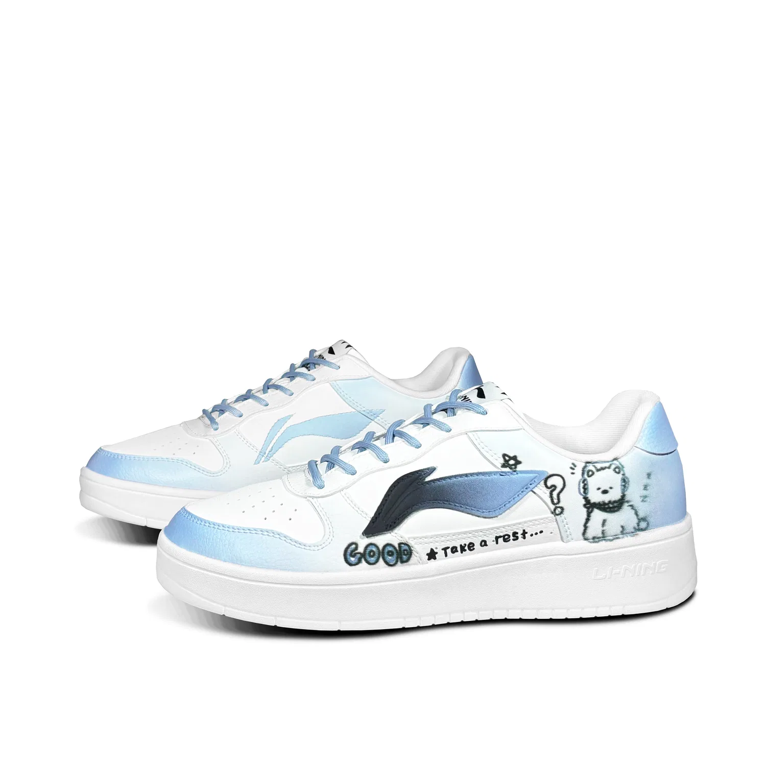 Кроссовки Li-Ning Floating Boat Blue White — фото 4
