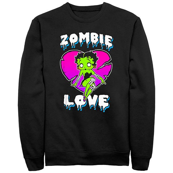 

Флисовая толстовка Big & tall Betty Boop Zombie Love с принтом в флуоресцентных цветах Licensed Character