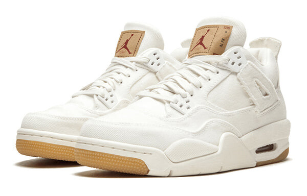 Кроссовки 4 retro x levi's 'white denim' Air Jordan, белый — фото 3