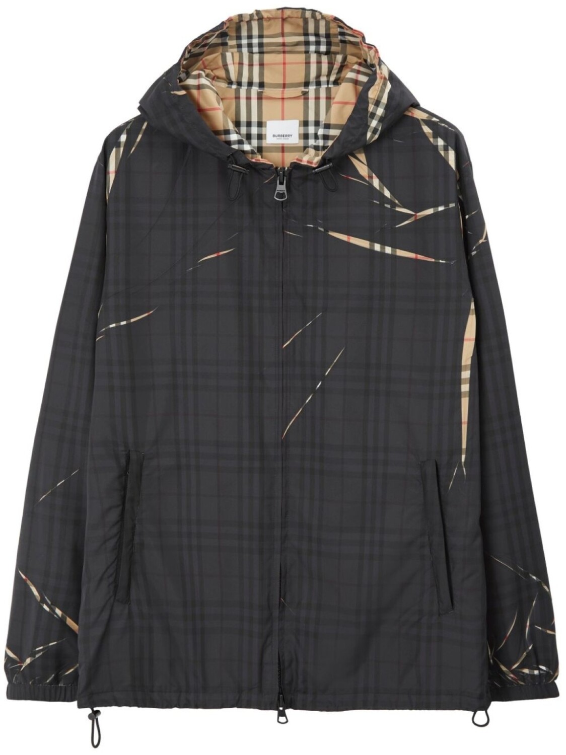 

Burberry клетчатая куртка с капюшоном, черный