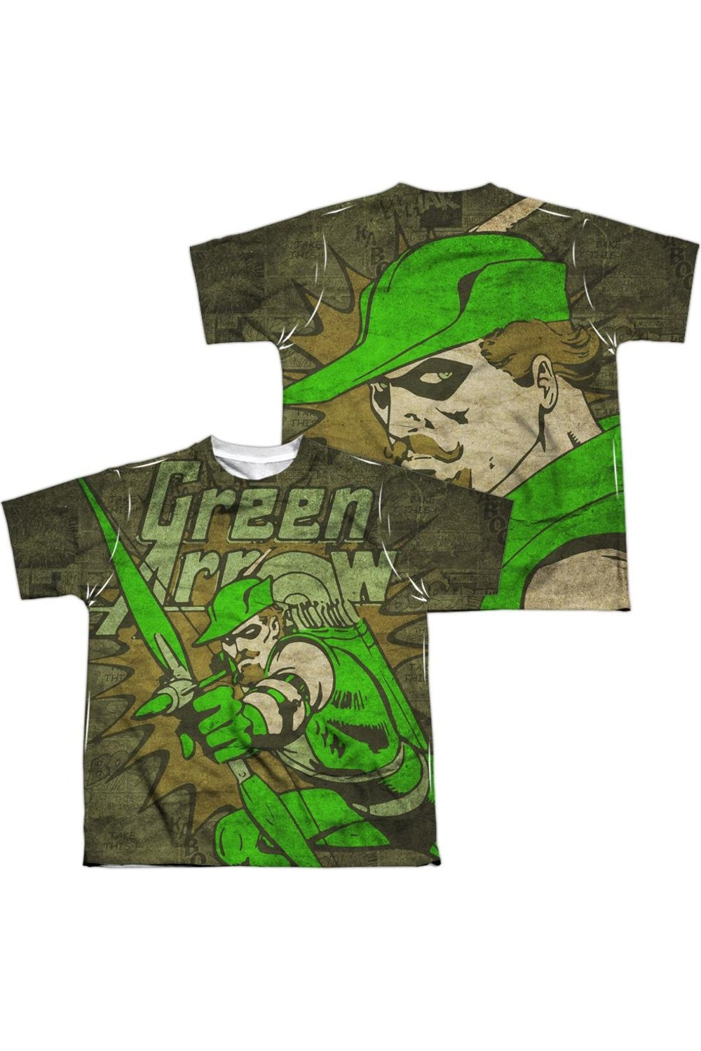 

Футболка с коротким рукавом для подростков DC Comics Take Aim (принт спереди и сзади) Gildan, белый