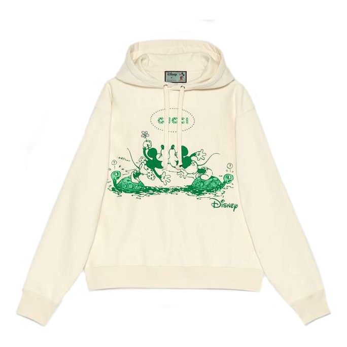 

Худи Gucci x Disney Mickey Minnie Printed Logo Hooded Long-Sleeved Sweater For Men Beige, кремовый