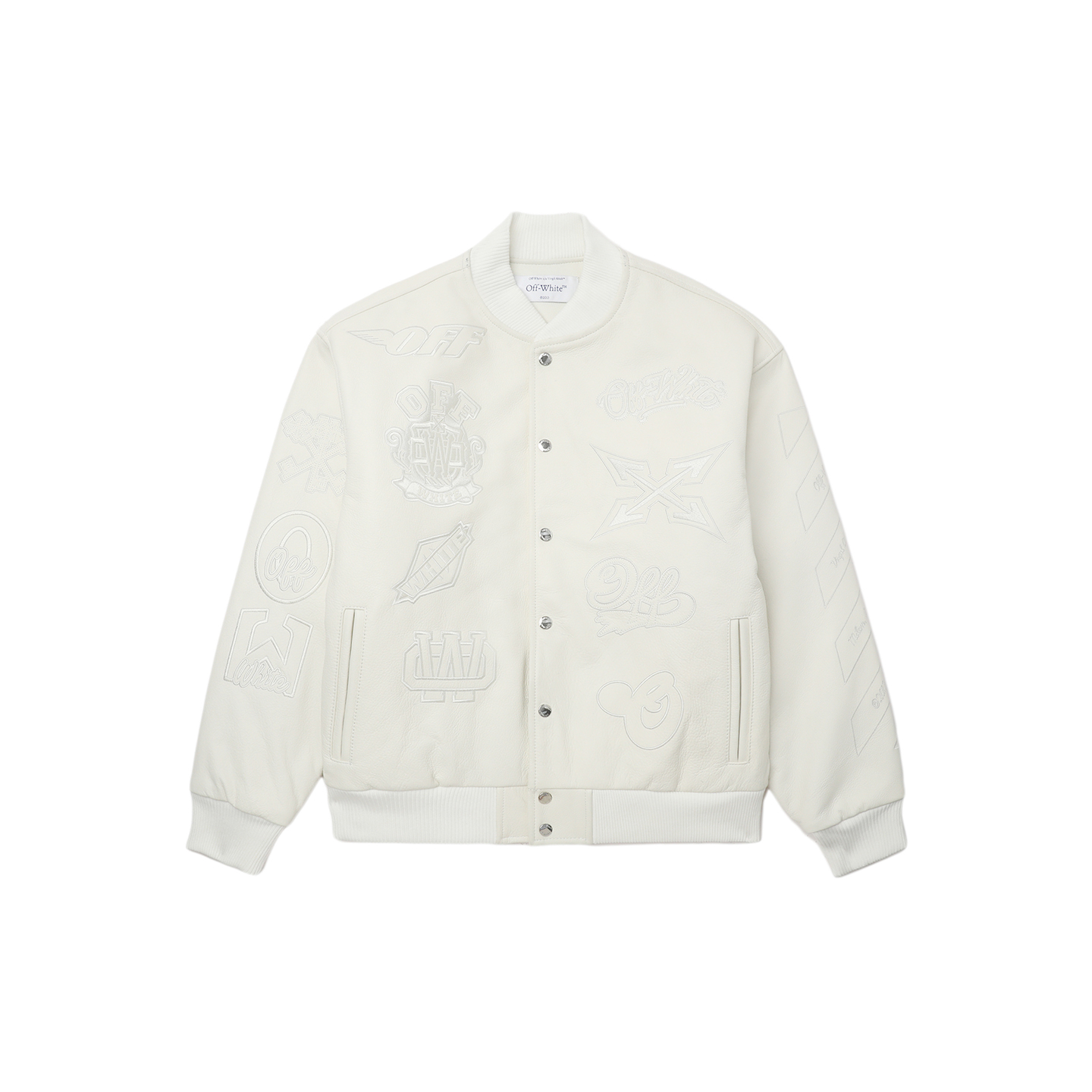 

OFF-WHITE OFF WHITE бейсбольная майка Unisex с бейсбольным воротником средней плотности