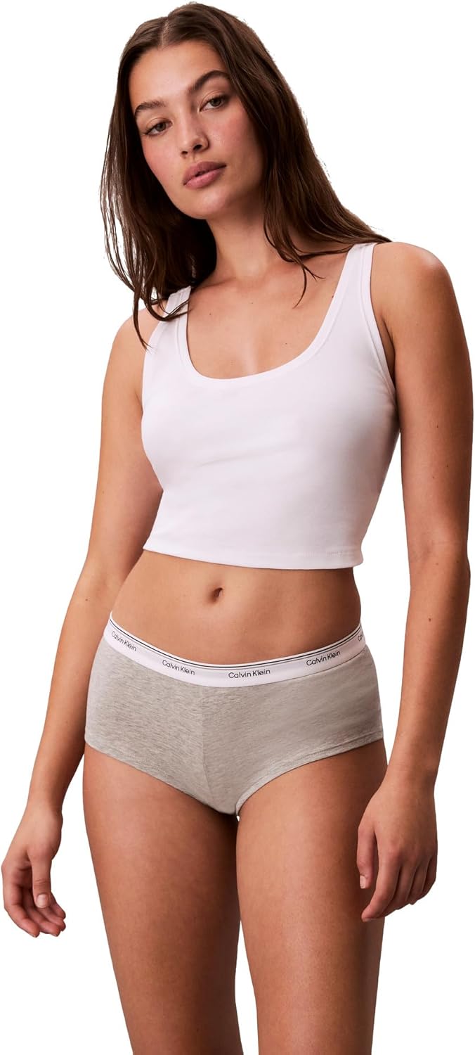 Женские трусики-шорты Calvin Klein Balance из эластичного хлопка, 3 шт. в упаковке, Black/ White/ Grey Heather — фото 2