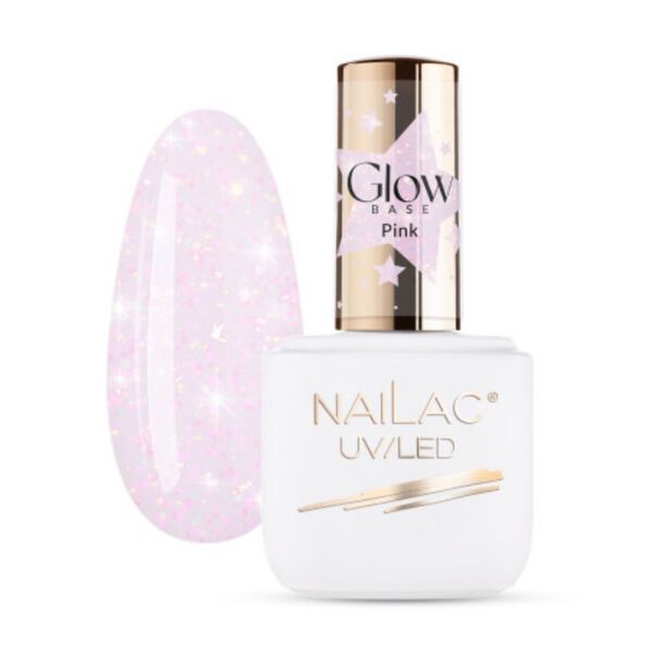 

Розовая каучуковая основа, 7 мл Nailac Glow base, цвет pink