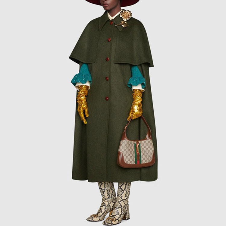 Платье женское Gucci с длинными рукавами, классический крой, темно-синий — фото 4