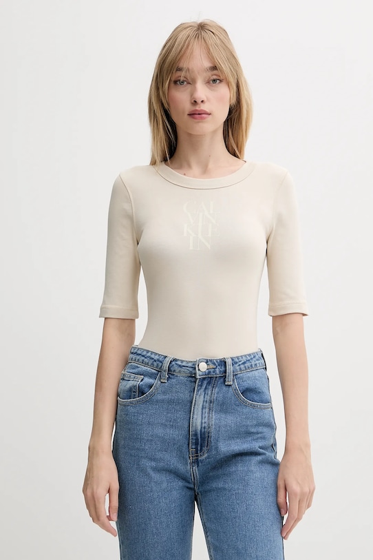 

Футболка Calvin Klein Jeans, бежевый