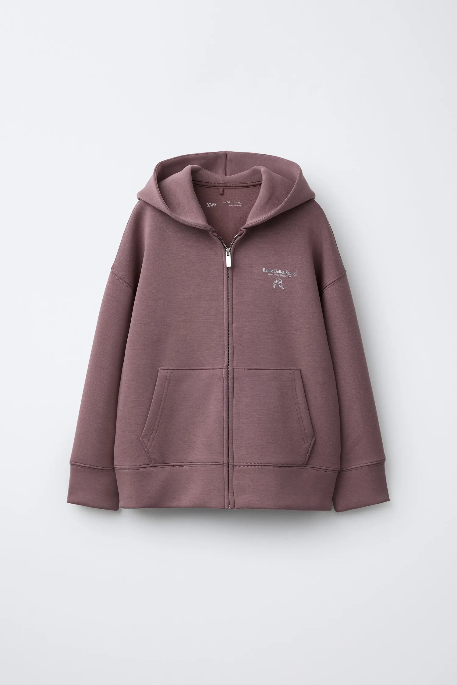 Худи на молнии с элементами балета из модала Zara, розовый
