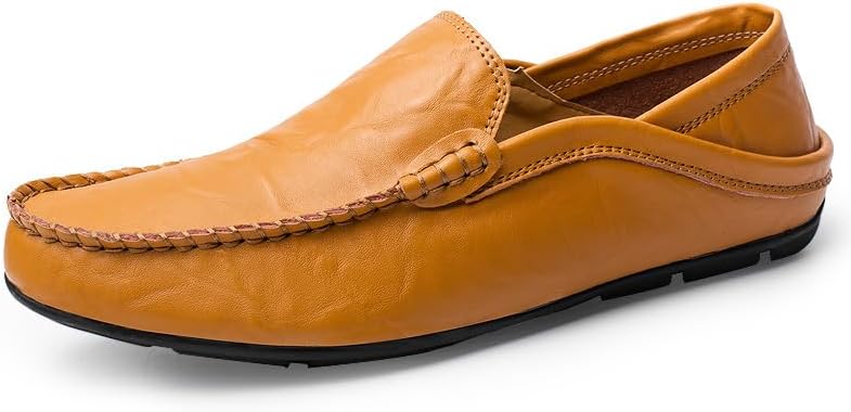 

Мужские классические лоферы, кожаные мокасины без застежек, для формальной, повседневной и деловой работы, ежедневной ходьбы, вождения и т.д Zestrelax, коричневый