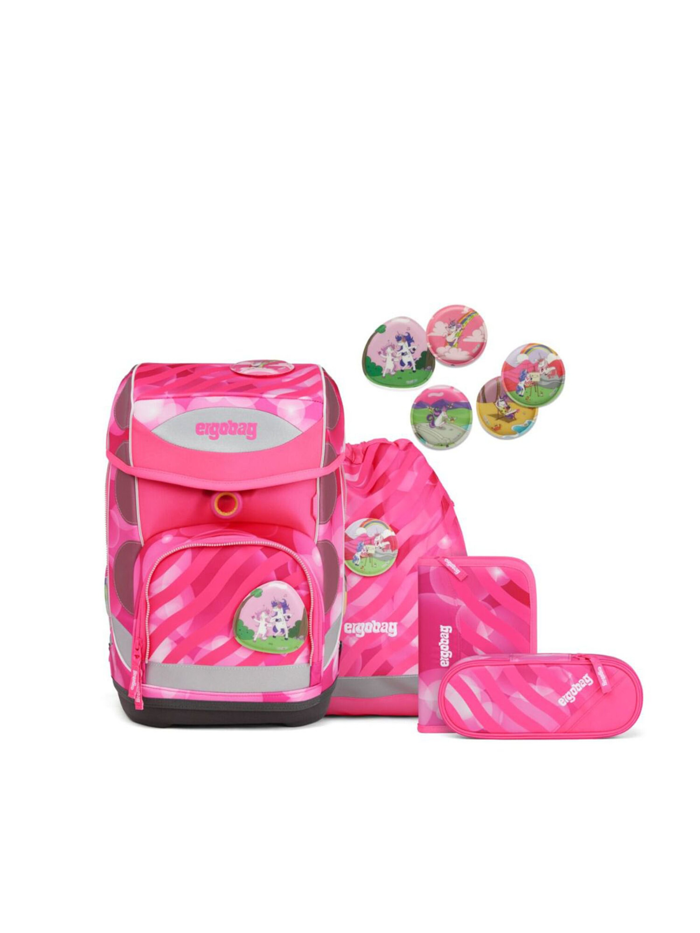 

Ergobag Рюкзак 'Cubo Set 5tlg' в неоново-розовом цвете