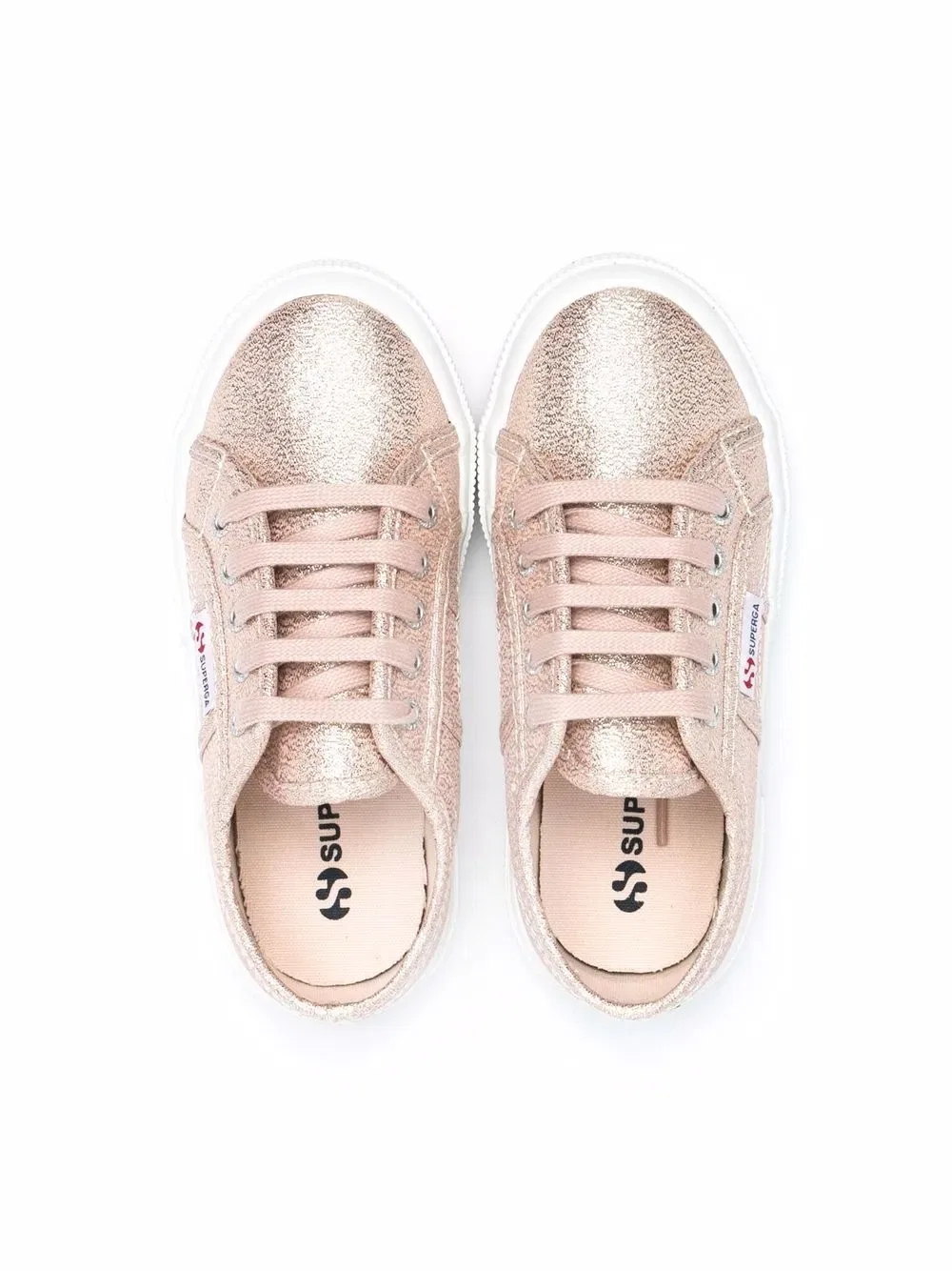 Низкие кроссовки с металлическим эффектом Superga Kids, розовый — фото 3