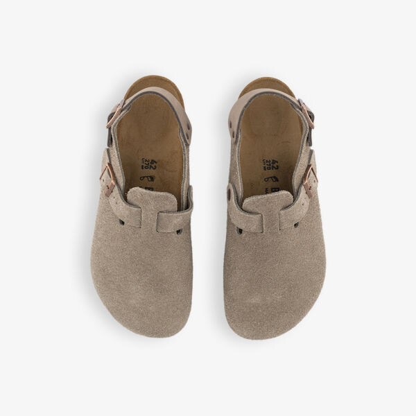 Плоские замшевые сабо с тисненым логотипом Tokio Birkenstock, коричневый — фото 2