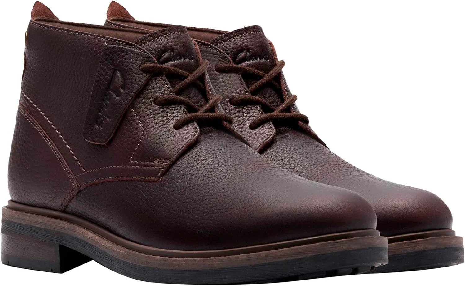 Мужские ботинки Newford Mid Wp Chukka Clarks Premium, коричневый — фото 4