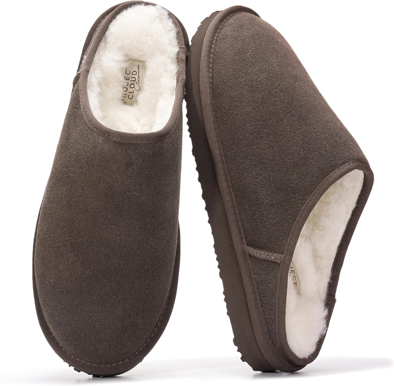 

Мужские домашние тапочки Project Cloud из 100 натуральной кожи с подкладкой из натуральной овчины - мужские тапочки для дома с стелькой из пены с эффектом памяти - легкие и противоскользящие домашние мужские тапочки, коричневый