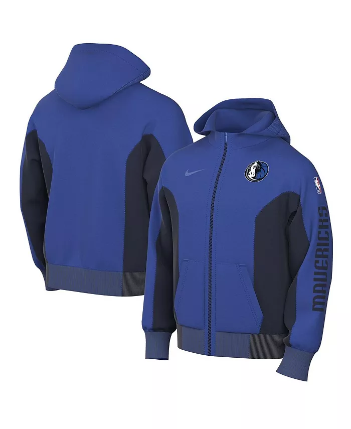 

Мужская синяя худи с молнией Dallas Mavericks 2023/24 Authentic Showtime Nike