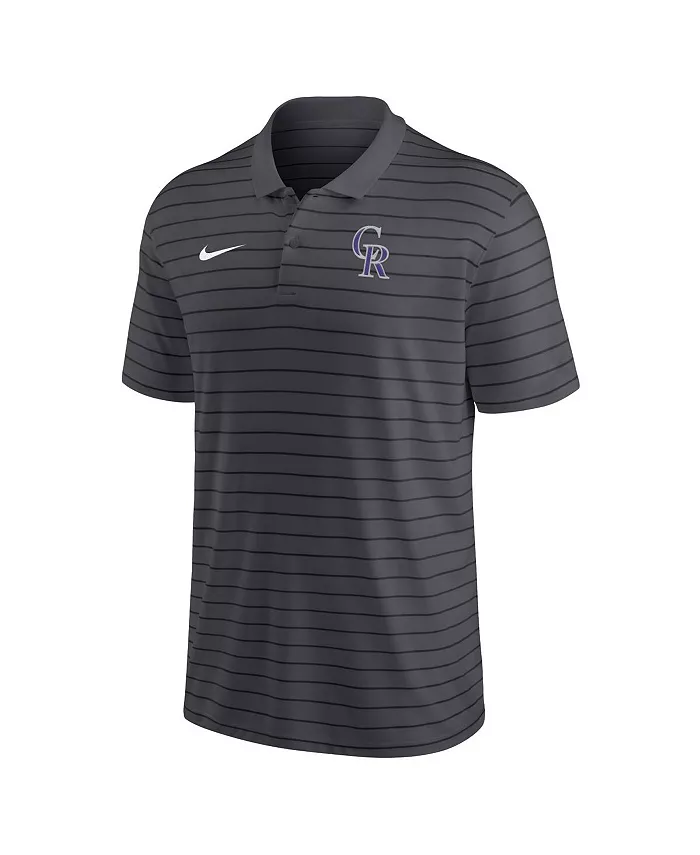 Мужская поло с полосками Victory из коллекции Authentic Collection Colorado Rockies в цвете charcoal, для активного образа жизни Nike — фото 3