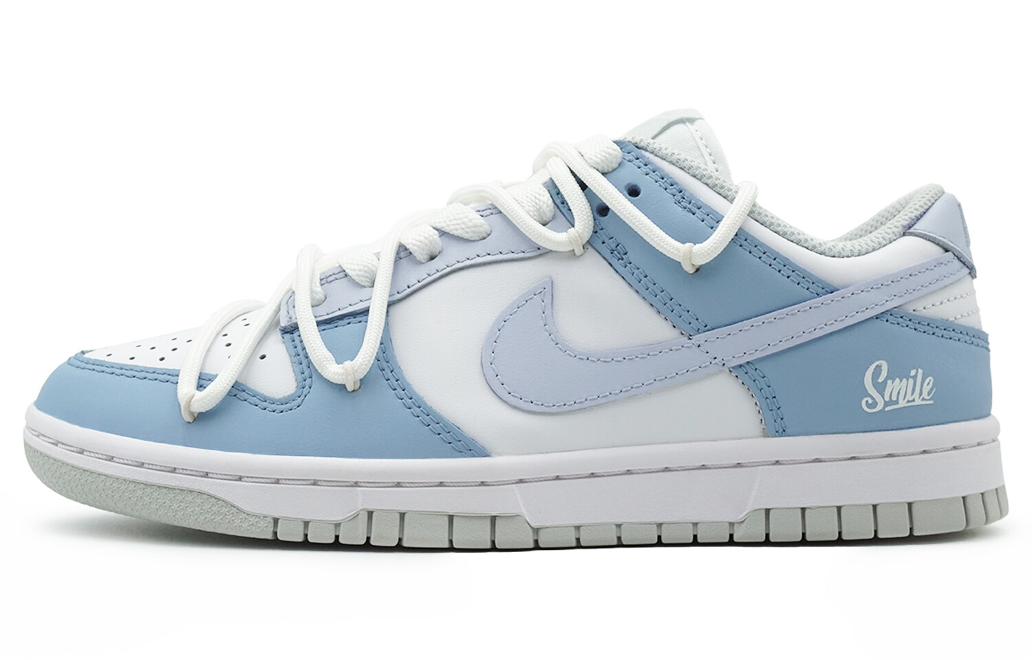 

Кроссовки для скейтбординга Dunk женские с низким верхом, синий/белый Nike