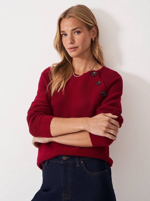 

Джемпер с воротником на пуговицах Harmony Crew Clothing, Dark Cherry