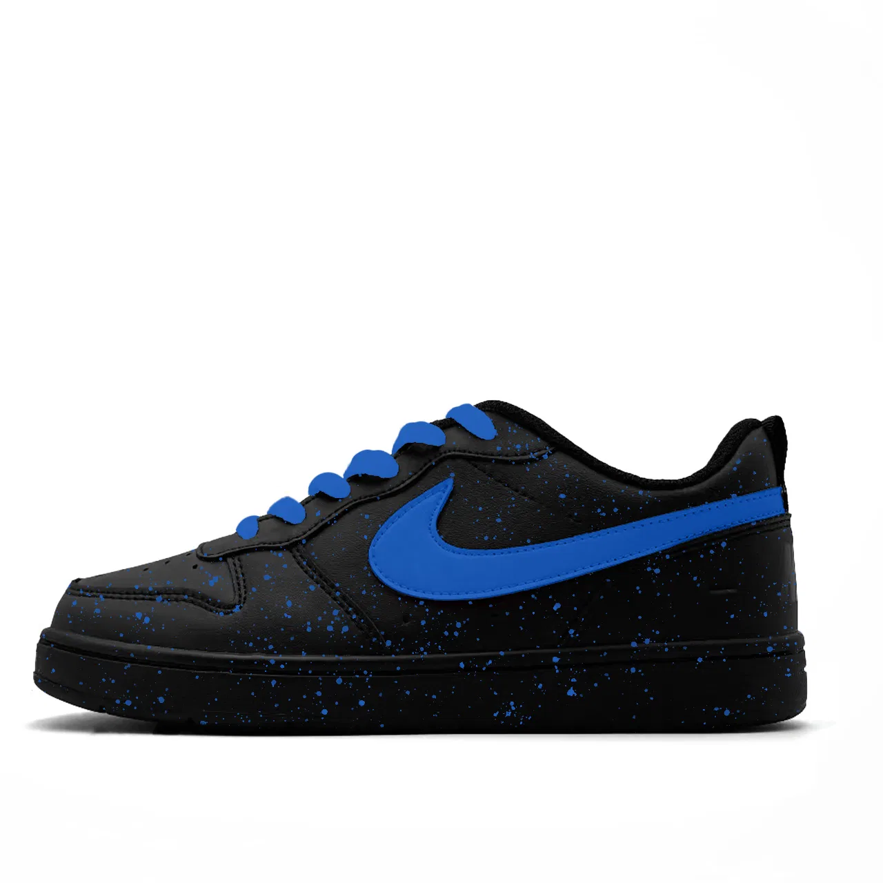 Кроссовки Court Borough Ink Dyed Azure Leather Abrasion Resistant Slip Resistant Low top Nike, Black Blue