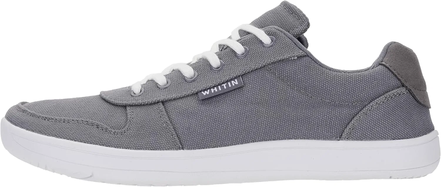 

Мужские широкий обувь WHITIN | Стильные минималистичные кеды из ткани | Подошва с нулевым перепадом, серый белый