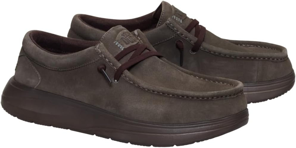 Кроссовки HEYDUDE Mens Wally Comf Suede, Major Brown/Mole Brown — фото 2