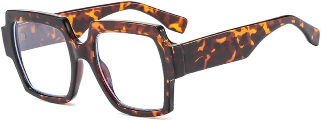 

Женские и мужские солнцезащитные очки в винтажной квадратной оправе большого размера с защитой от УФ-излучения (UV400) для активного отдыха и вождения на открытом воздухе TVTBBVV, Leopard Clear