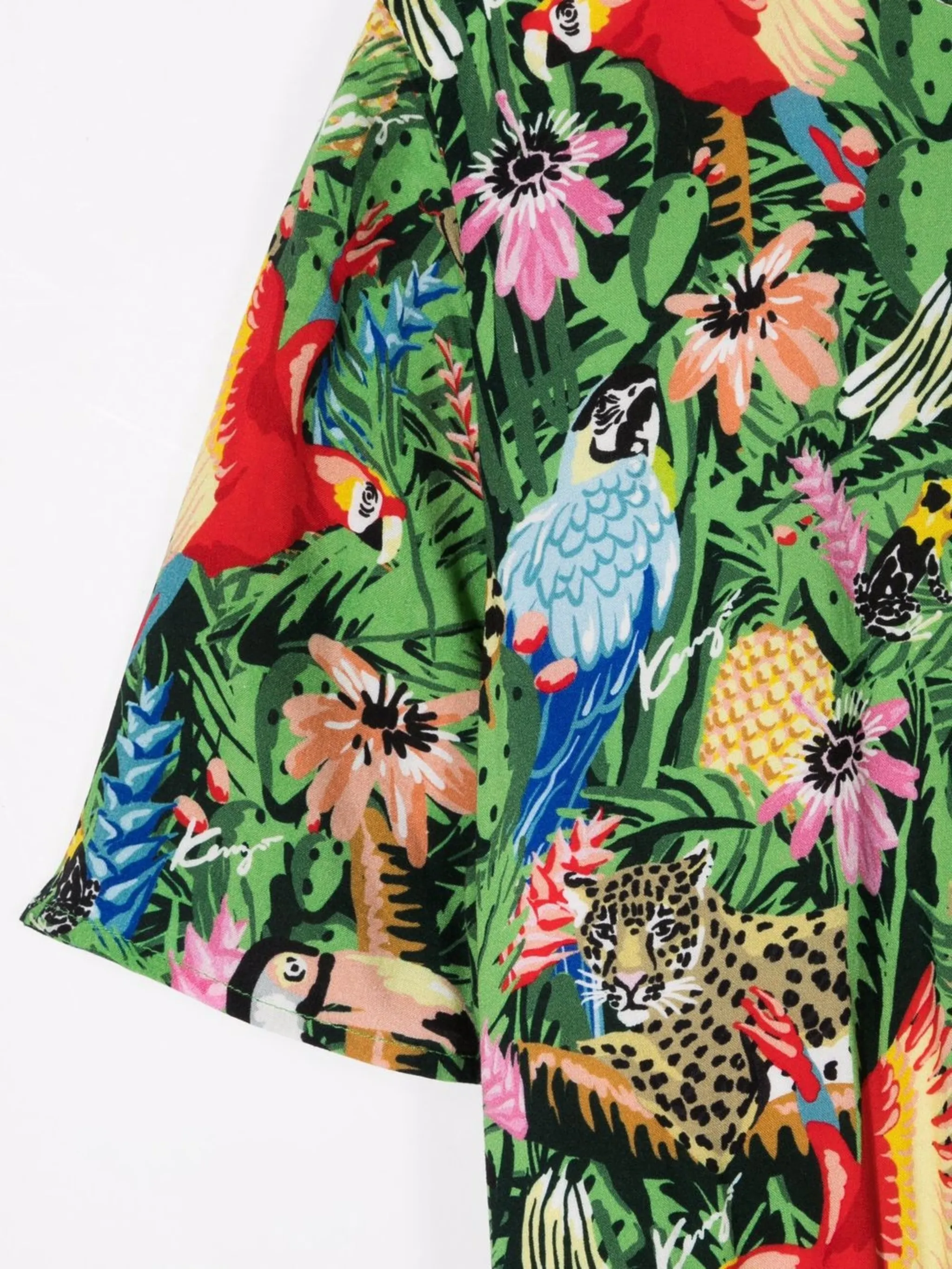Платье с принтом Kenzo Kids, зеленый — фото 3