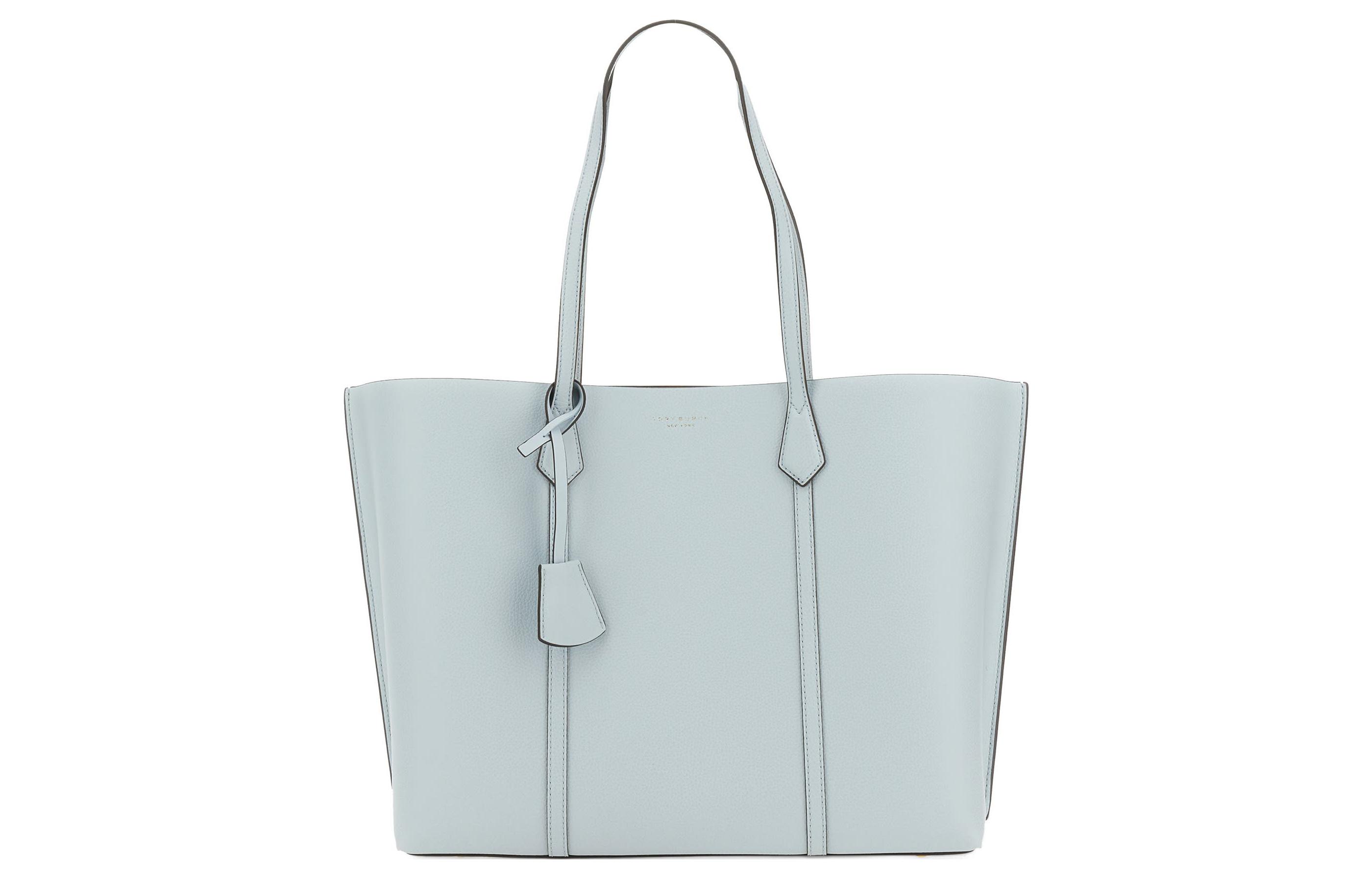 

Сумка-шоппер Perry Leather, Сумка для покупок, Сумка через плечо, Женская большая сумка светло-голубого цвета TORY BURCH