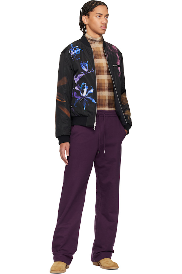 Dries Van Noten Фиолетовые спортивные штаны на завязках — фото 4
