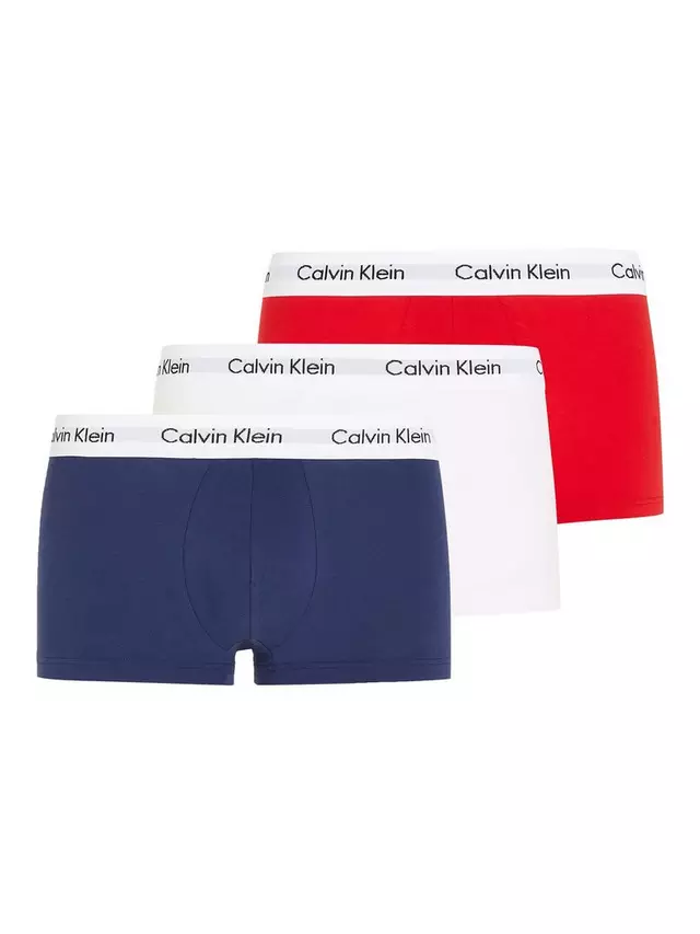 

Трусы Calvin Klein Low Rise Cotton Stretch 3 шт, цвет red/ginger/white/pyro/blue