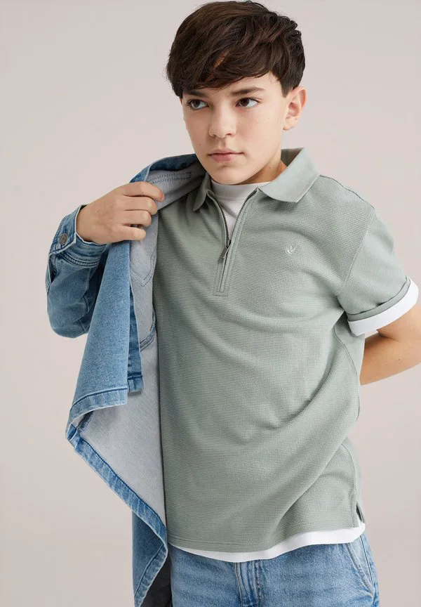 Рубашка поло We Fashion, Greyish Green — фото 4