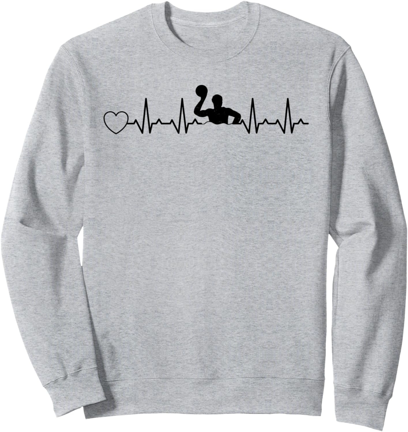 

Водное поло Сердцебиение Водное поло Толстовка для водного поло Water Polo Player Water-Polo Lover, серый