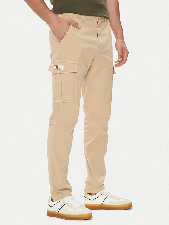 

Брюки из ткани regular fit Tommy Jeans, бежевый