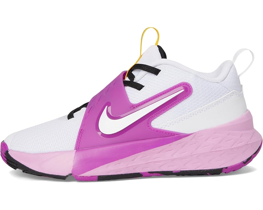 Детские кроссовки Nike Kids Team Hustle D 12 (Little Kid), White/White/University Gold/Vivid Purple — фото 4