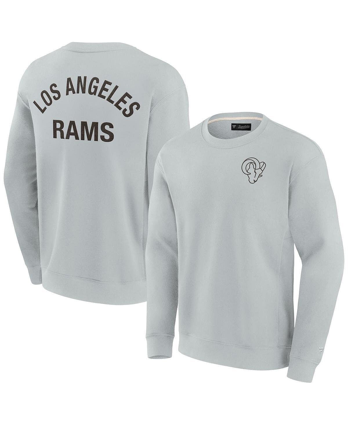 

Мужской и женский серый супермягкий пуловер Los Angeles Rams Crew Sweatshirt Fanatics Signature