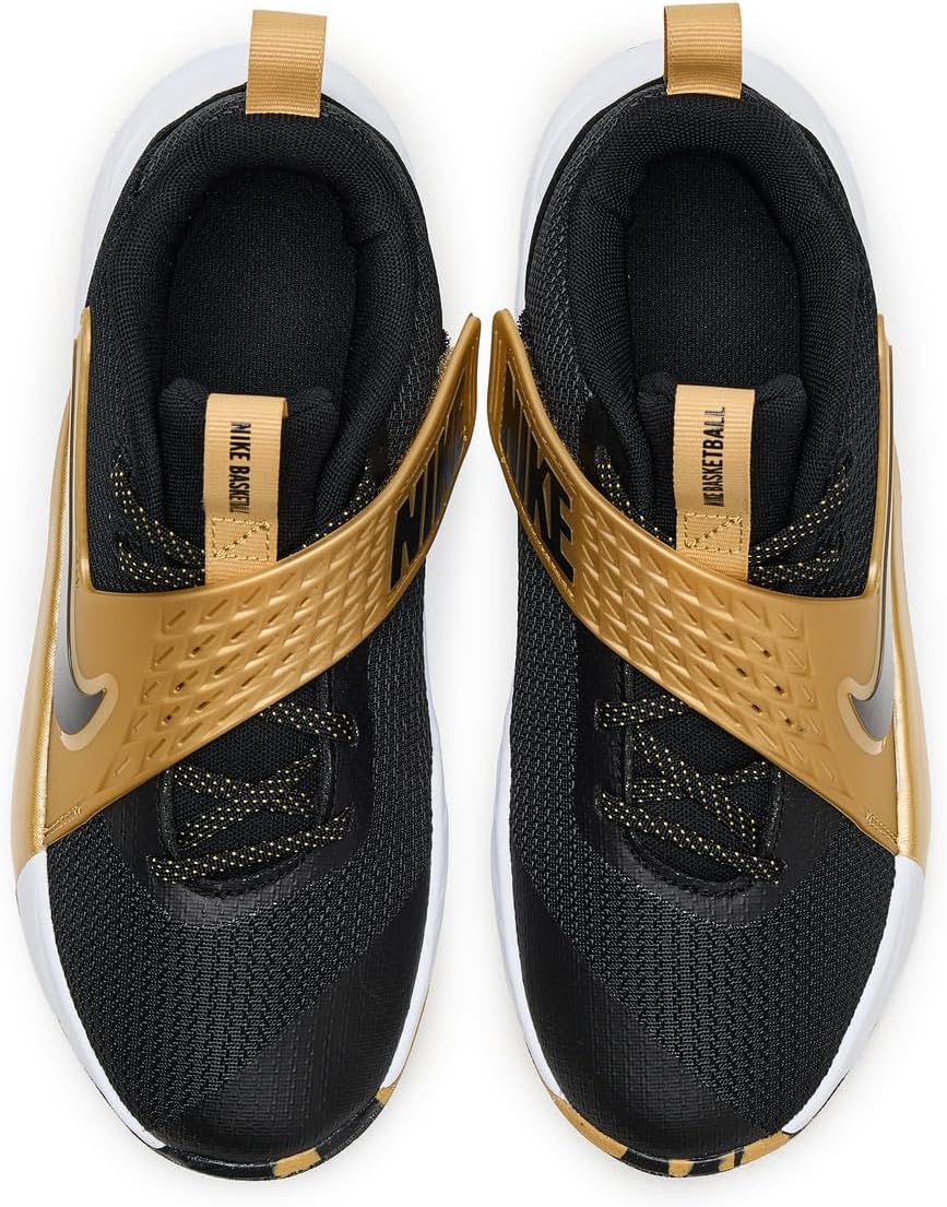 Кроссовки Nike Kids Team Hustle D 12, цвет Black/Black/Metallic Gold/White — фото 2