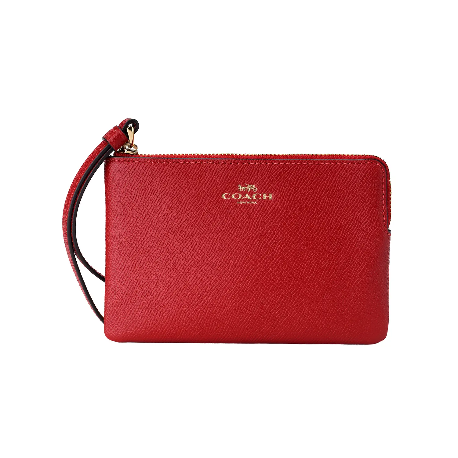 

COACH Кожаный кошелек для монет на запястье миниатюрный женский красный