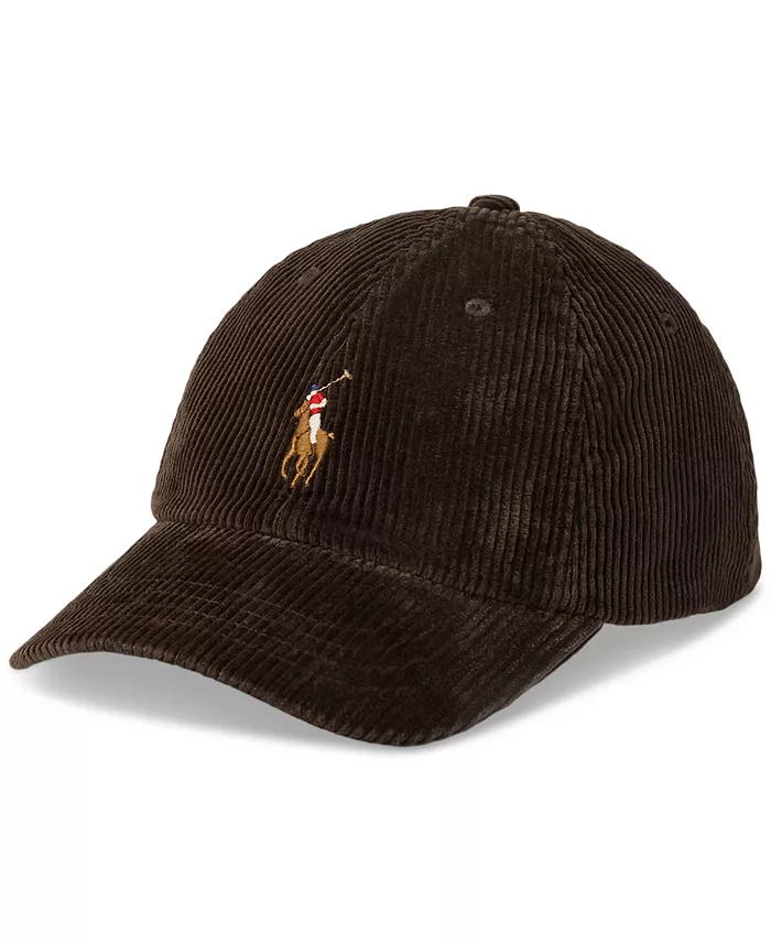 

Мужская вельветовая бейсболка Polo Ralph Lauren, коричневый