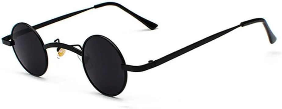 

Модные женские круглые солнцезащитные очки, маленькие металлические солнцезащитные очки для женщин, мужские солнцезащитные очки для женщин HHZZYVY, C3 Black-grey