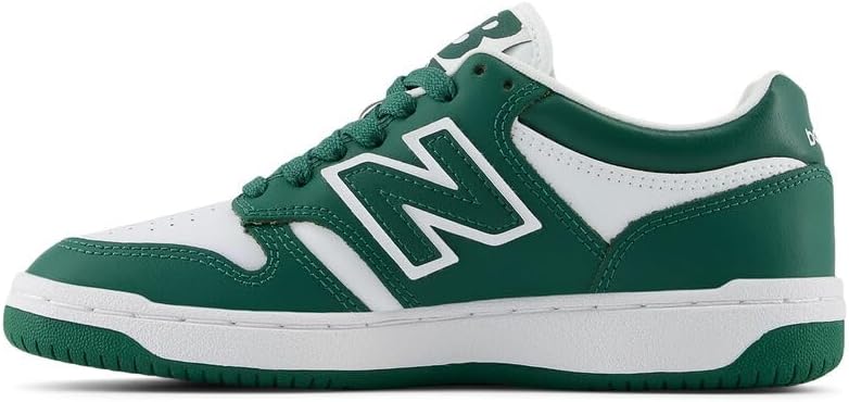 Детские кроссовки New Balance 480 V1 на шнуровке для мальчиков, белый/зеленый — фото 2