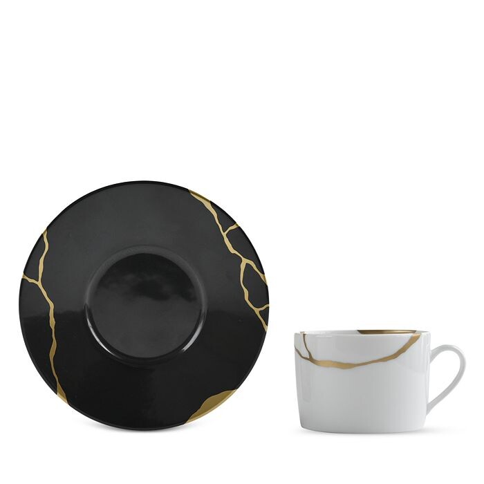 

Бернардо Кинцуги Угольное чайное блюдце Bernardaud, черный