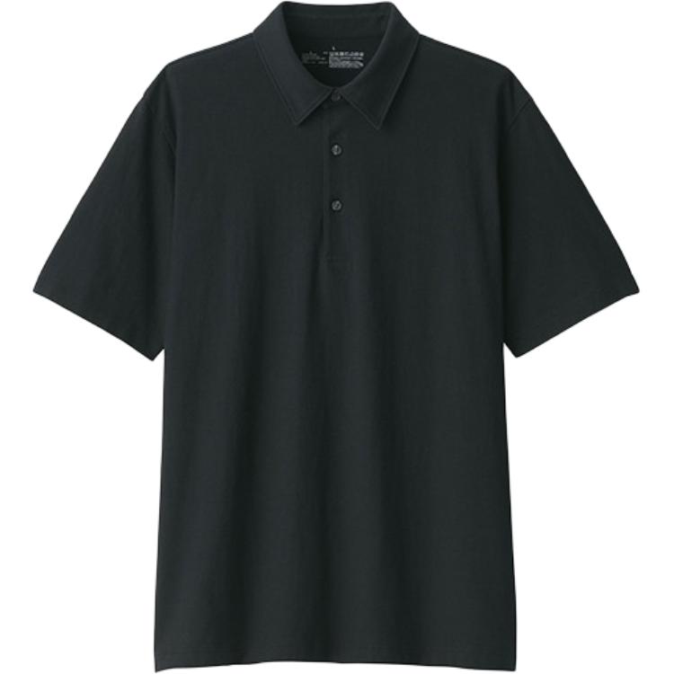 

Футболка-поло мужская с воротником-поло умеренного прямого кроя MUJI, черный