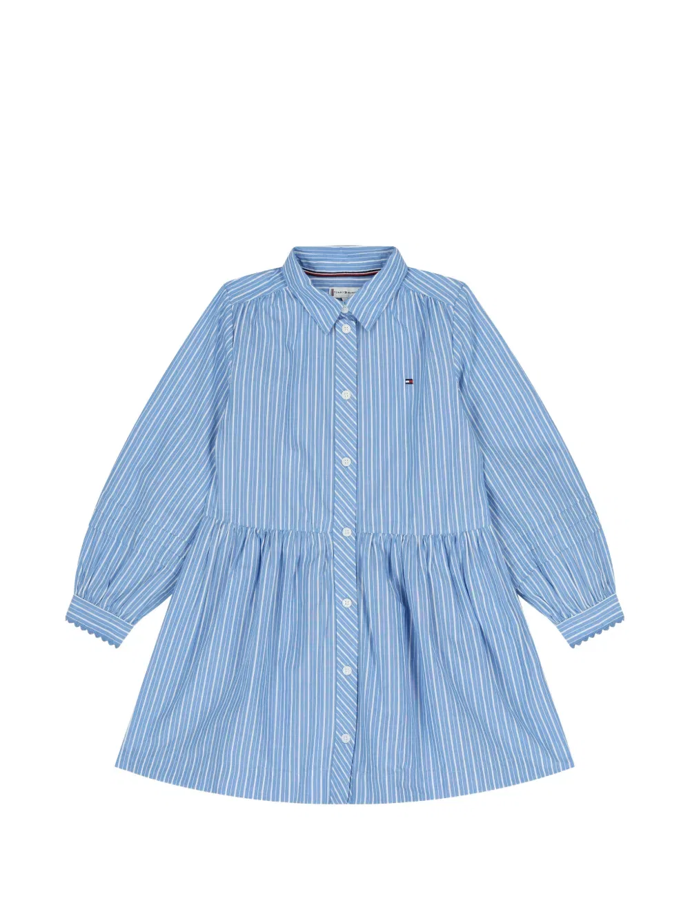 Полосатое платье с длинными рукавами Tommy Hilfiger Junior, синий