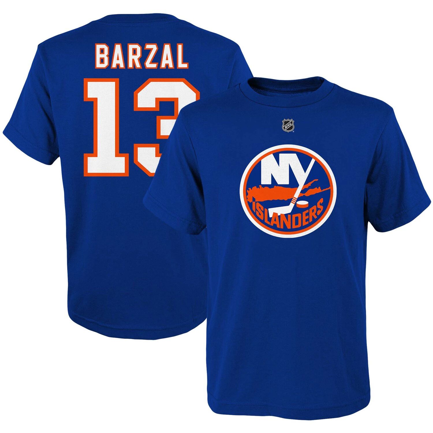 

Молодежная футболка Мэтью Барзала Royal New York Islanders с именем и номером игрока Outerstuff