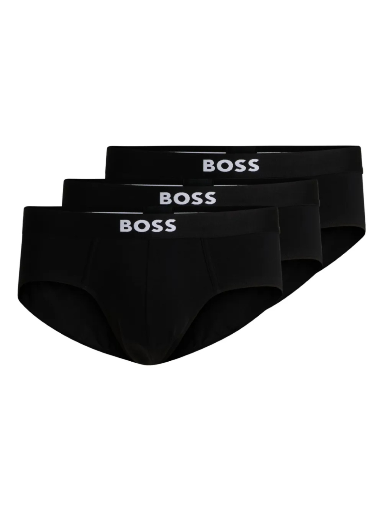 

Комплект из трех трусов-брифов с логотипом BOSS, черный