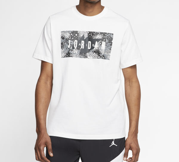 Футболка Air Jordan Poolside Floral Running Basketball Gym White, белый — фото 3