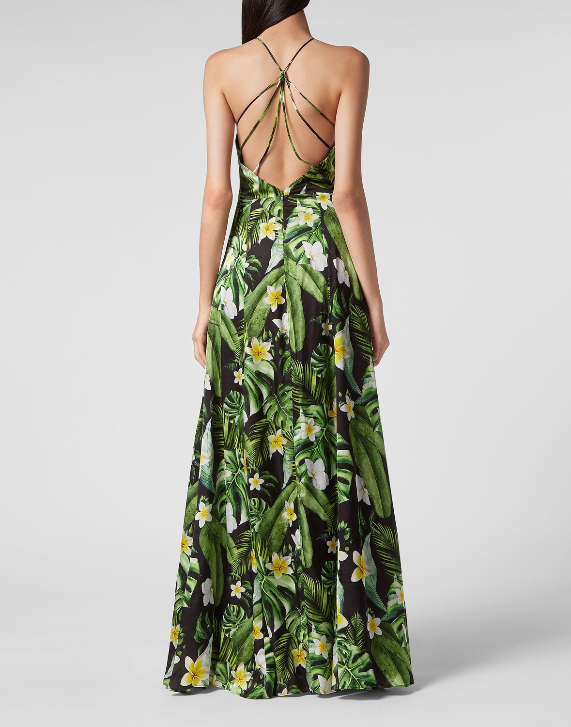 

Длинное платье Гавайи Philipp Plein, цвет Black / Green