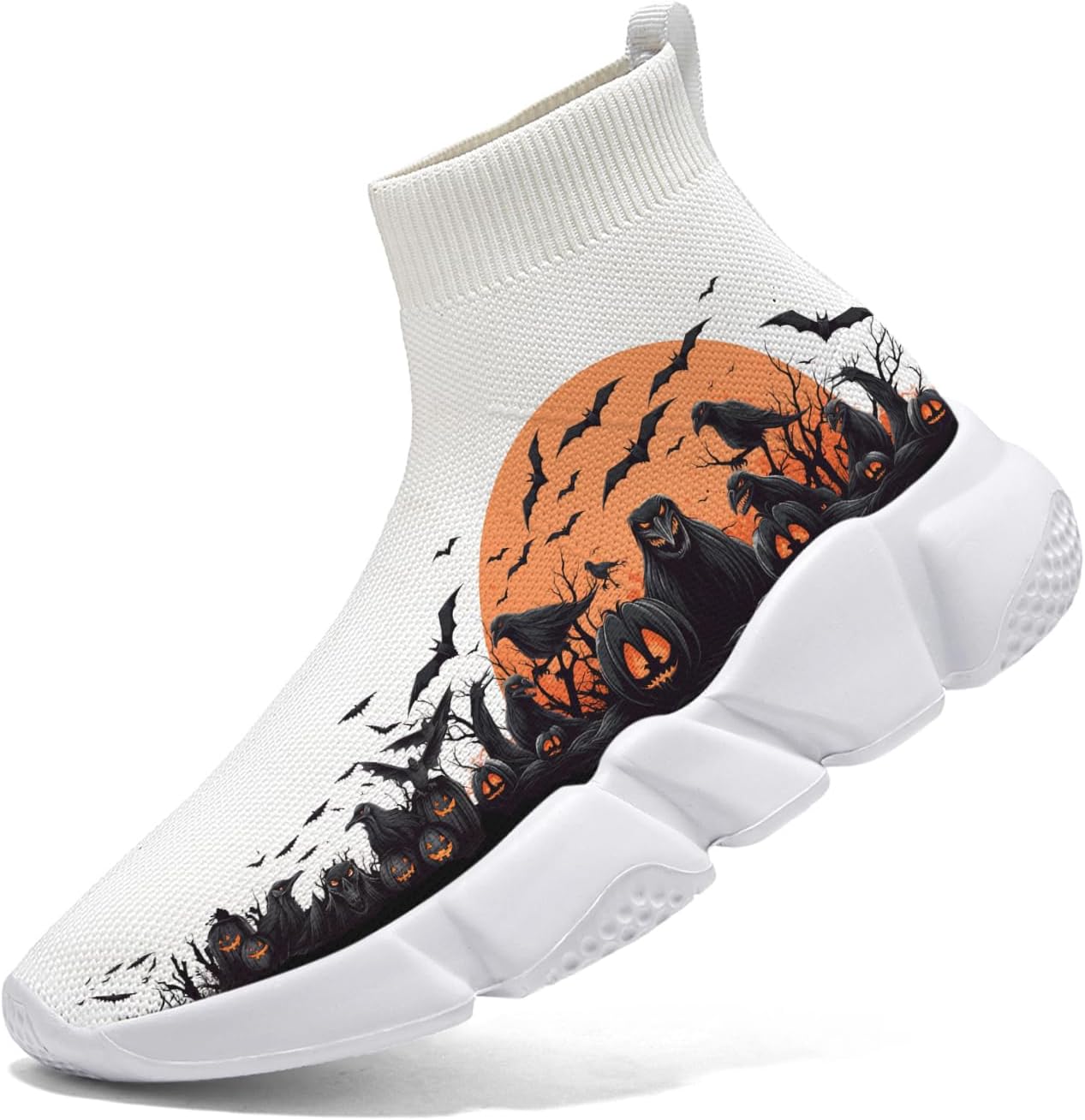 

Кроссовки Hetios для мужчин слипоны - Хэллоуин, вязаные, дышащие, спортивные, для тренажерного зала, повседневные, легкие, теннисные, Halloween Special Edition 12